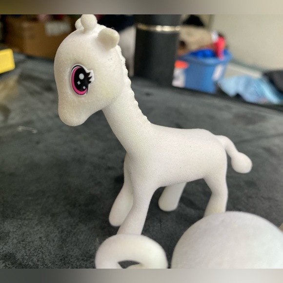 Crayola Lot 4 White Flocked Velvety Lion Giraffe Elephant & Monkey Play Animals - Picture 10 of 11